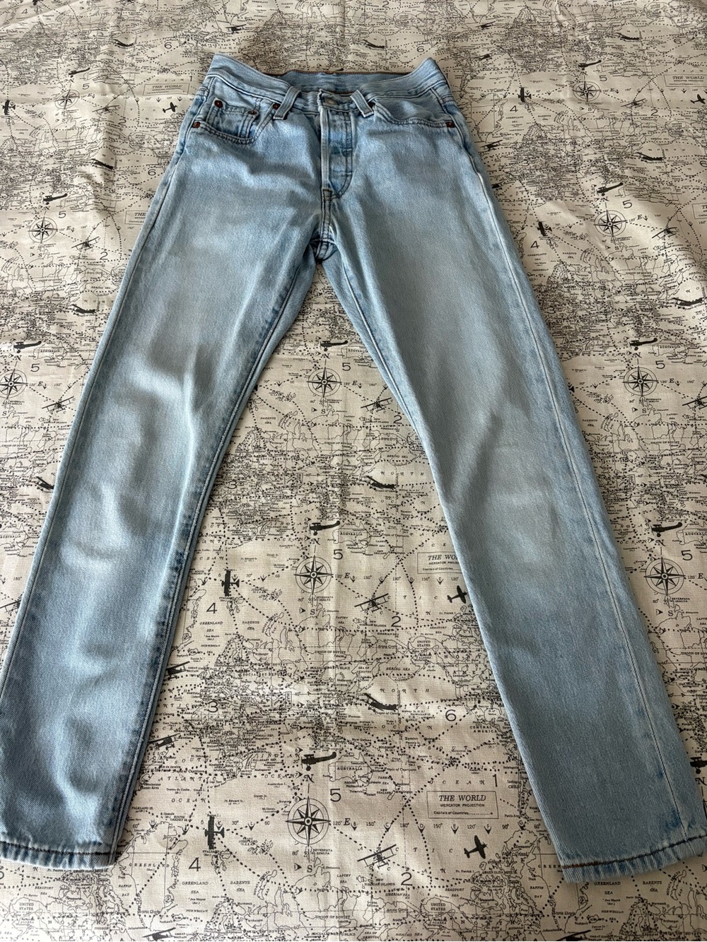 Levi's Light Blue High-Rise Straight Jeans
